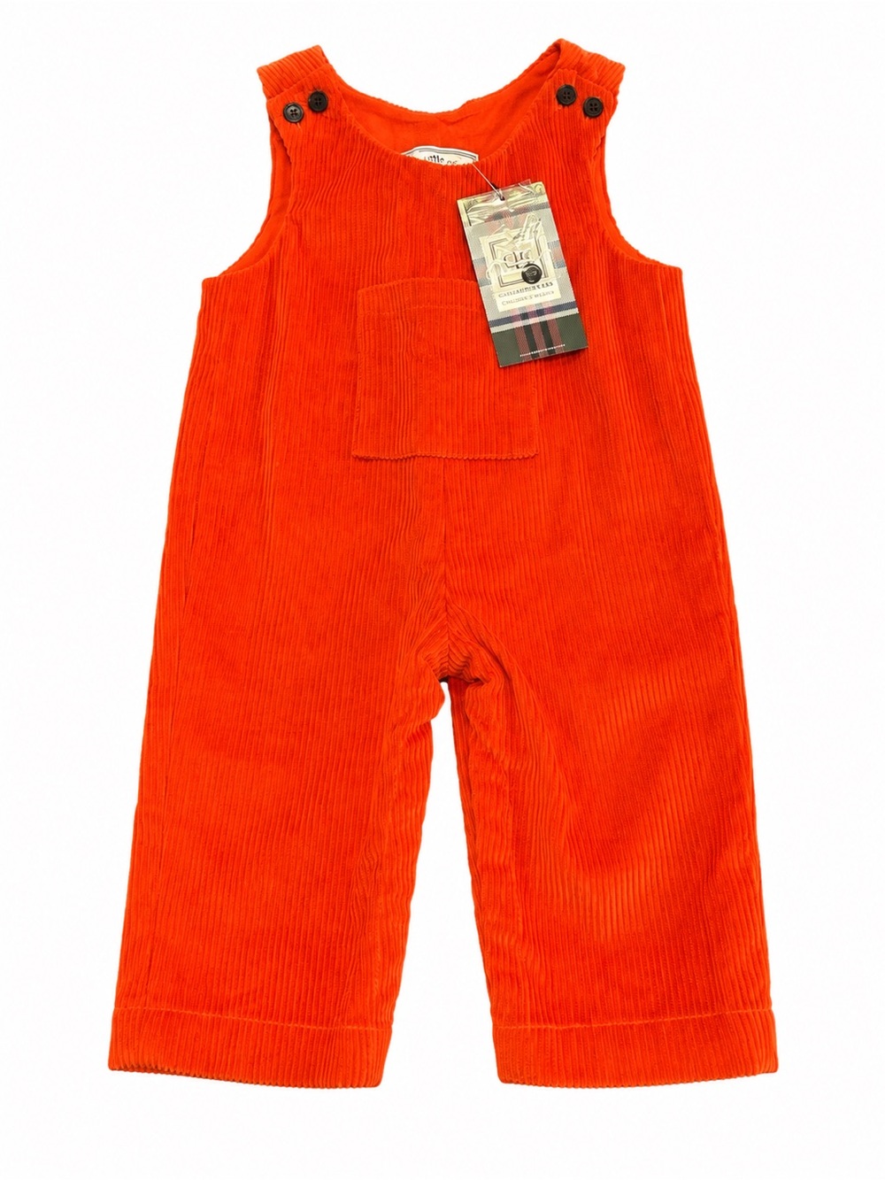 NWT CPC Childrenswear 3-6M Orange Corduroy Longall Overalls Romper